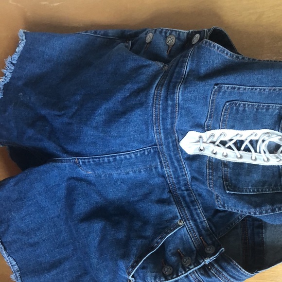 Overall Shorts Blue Jeans - Picture 2 of 4